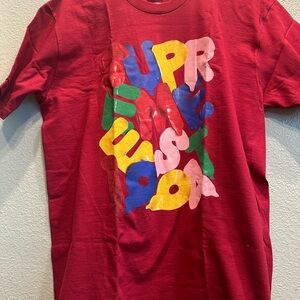 Supreme Red Multicolor Graphic Tee